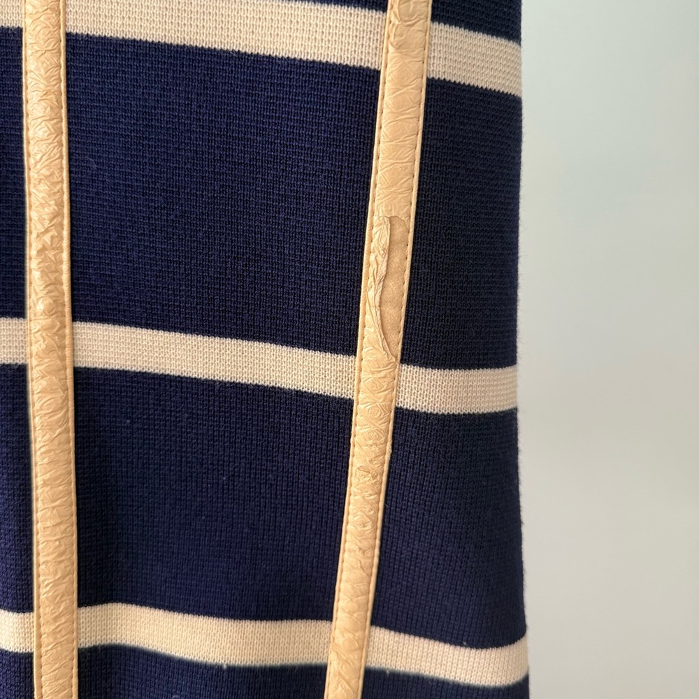 Vintage Neusters Navy Grid Vest Cream Trim Button Front Size L - Picture 9 of 13